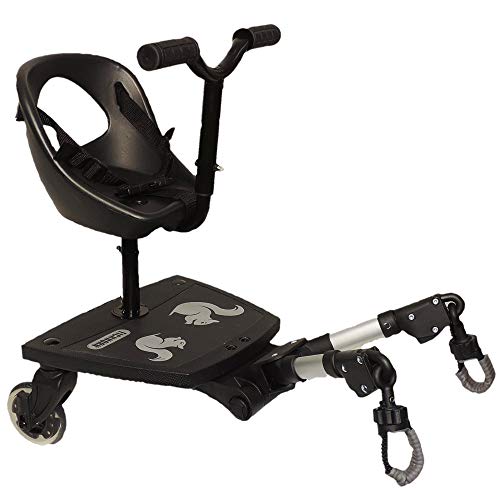 Cozy T-Rider - Planche de poussette - Motif écureuil - Modèle à 2 roues - Avec siège et guidon - Idéale pour enfant de 12 mois avec un poids maximal de 25 kg