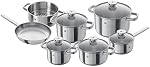 ZWILLING Joy 12 Piece Cookware Set - All Cooktops, Drip-Free Rims, Silver