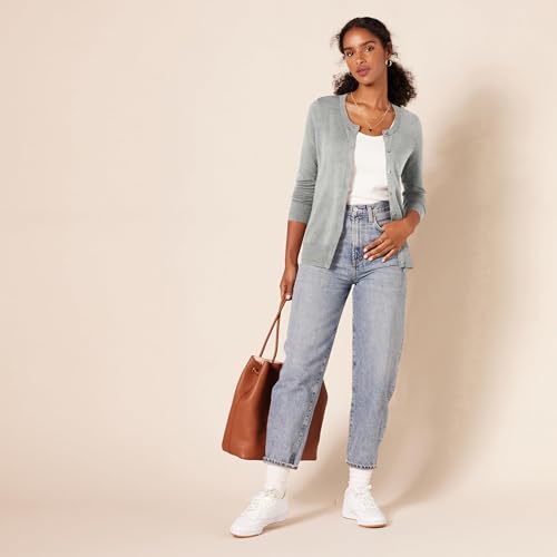 image for Amazon Essentials Women's Lightweight Crewneck Cardigan Sweater (Avail