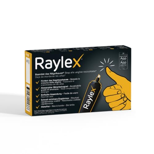 Raylex bolígrafo esmalte antiuñas – para dejar de morderse las uñas, apto para niños desde 3 años y adultos – bolígrafo amargo regenerador contra morderse y pellizcarse las uñas