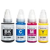 GI-290 G3200 G4210 Ink Refill Compatible for Canon GI-290 GI 290 GI290 Ink Bottles Kit Compatible for Canon G3200 G4210 G4200 G1200 G2200 Printer (4 Pack Black, C/M/Y Color Ink)