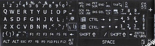 Letras mayúsculas inglesas para teclado negro no transparente miniatura 3