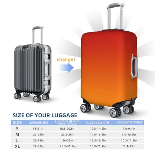Red Orange Color Gradient (1) Luggage Cover, Protective Washable Suitcase Cover - Travel High Elastic Fibers Suitcase Protector Fits X-Large3