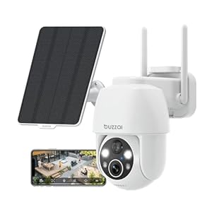 Solar Security Cameras Wireless Outdoor,2K 360° View 2.4Ghz WiFi Cameras for Home Security,Battery-Powered 3MP Color Night Vision,Two-Way Talk,Compatible with Alexa,Easy Setup