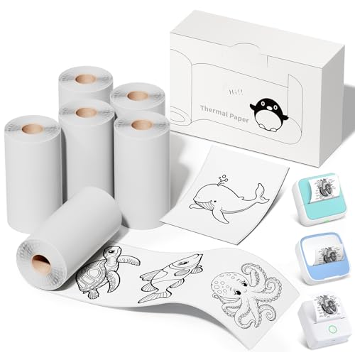 Image of Mini Sticker Printer with 12 Rolls of Self-Adhesive Paper, Sticker Maker Machine Bluetooth Portable Inkless Printpods Pocket Printer for Kids Study Notes, Anatomical Diagrams, Photos, Kids Gift