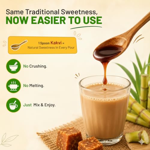 Image of Sweetch Natural Liquid Jaggery (Kakvi) 400 gm | Natural Sugarcane Gur Syrup | No Preservatives, Chemical-Free | Unrefined Traditional Liquid Gud for Tea, Milk & Daily Use
