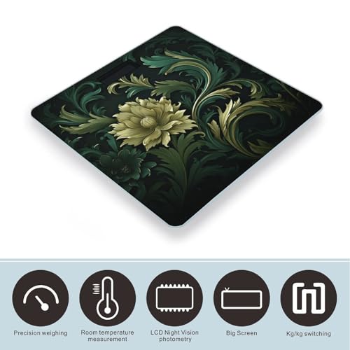 Balanza digital para baño en vidrio templado verde oscuro y verde miniatura 3
