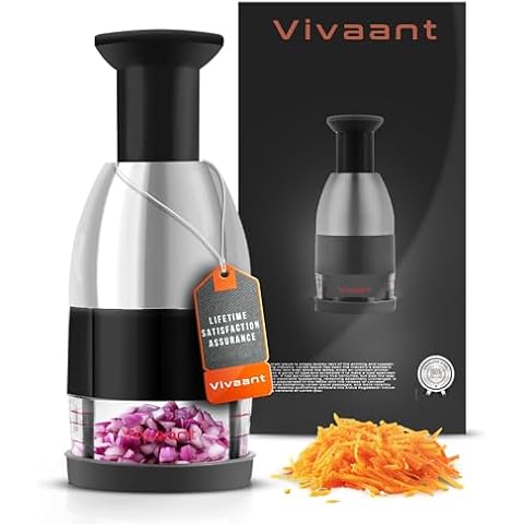 Vivaant Slap Chop Manual Hand Chopper - Versatile Food Dicer, Vegetable slicer and Onion Chopper, Handy Nut Chopper, Garlic Mincer and Onion cutter, Tomato - Efficient and Quick Kitchen Aid Cover