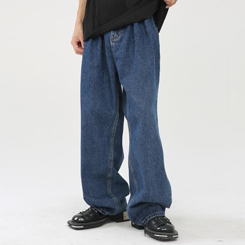 Baggy Jeans for Men Vintage Wide Leg Loose Fit Denim Pants Trousers Casual Distressed Hip Hop Jeans Streetwear2