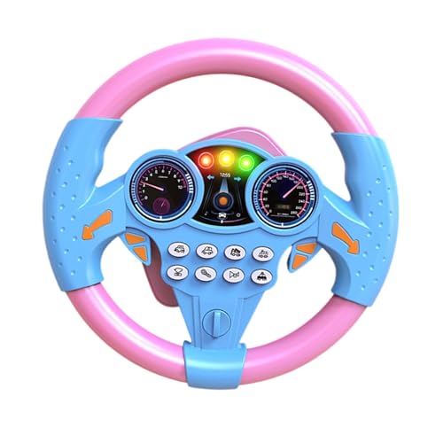 Steering Wheel Pretend Driving Seat Simulated Portable Driving Controller Car Early Education Pretend Games (Powder Blue)