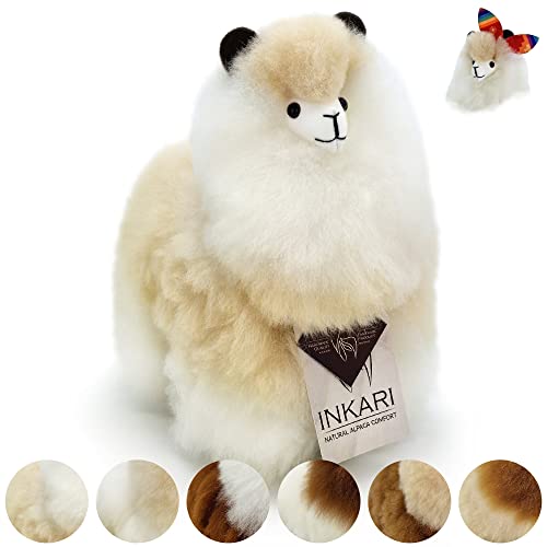 Peluche de Lana de Alpaca - Animales de Juguete Infantil Hipoalergénico - Muñeco de Llama Suave y Blandito en 3 Tamaños - Hecho a Mano, Ecológico Regalo de San Valentín con Accesorios Divertidos Cover