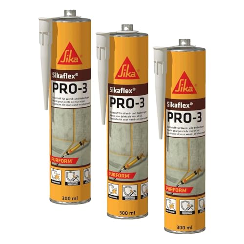 Mastic SIKA PRO-3 Purform gris béton pour joints de sols lot de 3 étanche