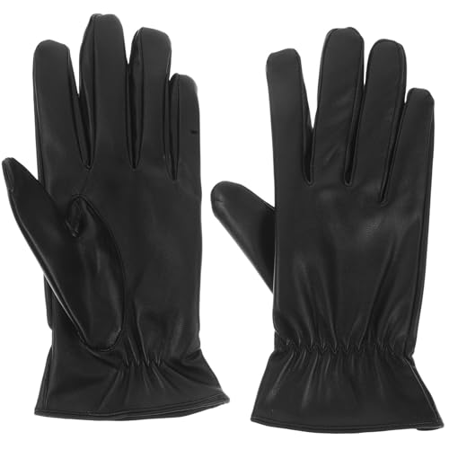 Women Winter Touchscreen Gloves PU Thin Warm Fleece Lined