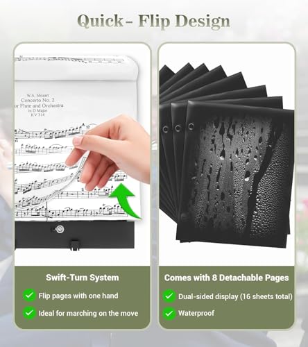 image for WINDIHOUES Trombone Lyre, Trumpet Lyre for Marching Band, with 8 Doubl