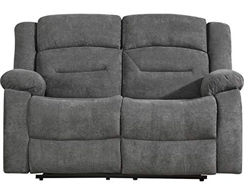 FDW Recliner Sofa Set Sectional Sofa for Living Room Home Theater Seating Reclining Couch Sofa Manual Recliner Motion for Home Furniture (Grey, Love Seat)