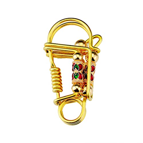 4Eaelove Brass Handmade Key Ring Retro Punk Bird Shape Pants Hooks Collectable Keychain Creative Original Chain Accessories Screw Lock Durable Kits Hanging Ring (A) #TOP4