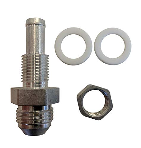 -8AN Male Flare Bulkhead To 3/8 Hose Barb Fuel Tank Fitting