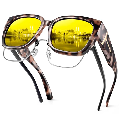 Image of URUMQI Night Driving Glasses Polarized Fit Over Night Vision Glasses Women