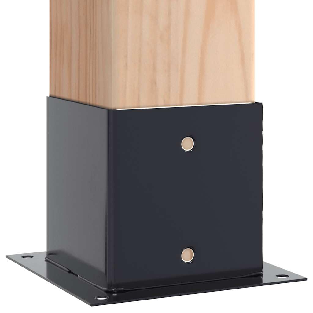 Postes cuadrados de 141 x 141 mm, acero con recubrimiento en polvo, 4 unidades, antracita, para postes de vallas, postes de madera, postes de metal, soporte de montaje, limitación de jardín