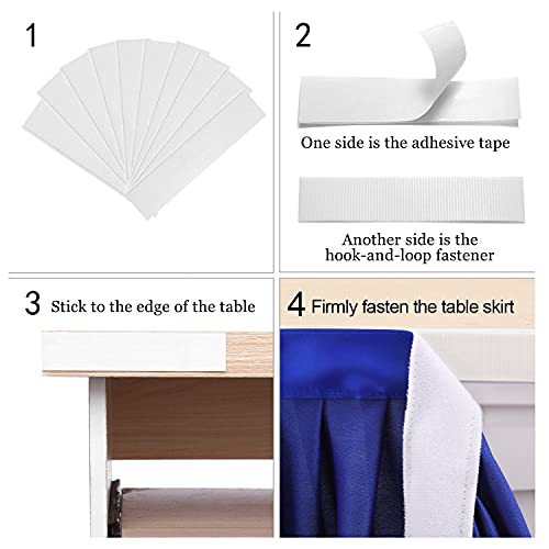 6ft Royal Blue Table Skirt Rectangle Table Polyester Pleated Table Skirt Desk Skirt Teacher Desk Dorm Ruffle Table Skirt Cloth Wedding Birthday Party Baby Bridal Shower Banquet Table Decoration by Little Funny - Used condition - Image 4