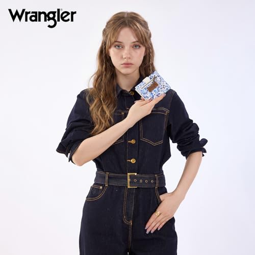 Image of Montana West X Wrangler Small Women's Wallet Slim Simple Girls Wallet RFID Credit Card Holder Minimalist Zipper Coin Pocket