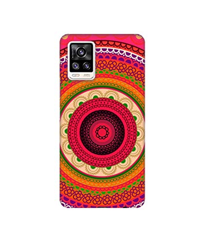 Image of Solimo Plastic Designer Round Rangoli 3D Printed Hard Back Case Backcase for Mobile Cover for Vivo V20, Multicolor