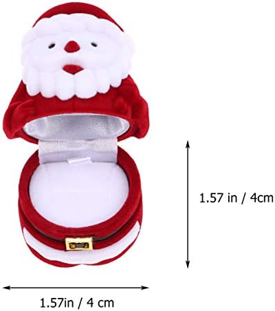 Amosfun Christmas Velvet Engagement Ring Box Jewelry Storage Box Gift Box Ring Earrings Jewelry Counter Display Props