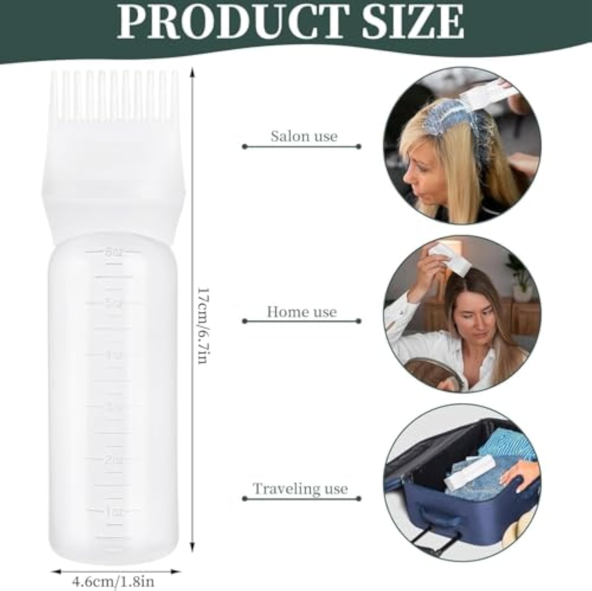 Hair Root Comb Applicator Bottle with Scale