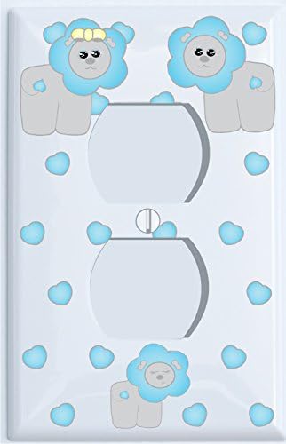 Vista 2 de Azul Lion Switch Plate Covers/Lion Nursery Wall Decor