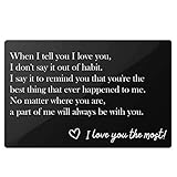 Anniversary Gifts for Him Men Boyfriend Husband fiance Groom - Engraved Metal Wallet Inserts Love Note Card- Perfect Gift Ideas for Anniversary Wedding Valentines Fathers Day Christmas Gifts