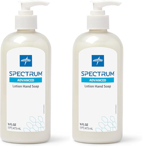 Medline Spectrum Advanced Lotion Hand Soap, 16 oz Pump Bottle, Clean Scent, pH-Balanced, Hypoallergenic Formula, Soap for Sensitive Skin, 1 Each (Pack of 2) image 4