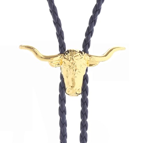 Image of HUABOLA CALYN Native American Bolo tie Rodeo Cowboy Leather Necktie Western Bolo ties for Men Women Necktie for Concert Fans