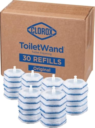 Clorox ToiletWand Disposable Toilet Cleaner Refills, 30 Count, Kills 99.9% of Germs and Viruses, Touch-Free Toilet Cleaning, Original Scent