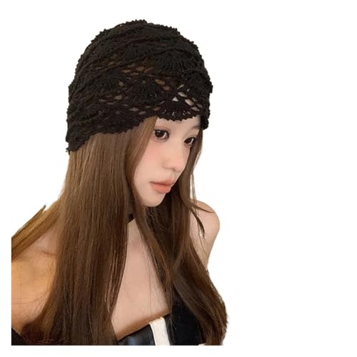 Casquette tricotée main en dentelle au crochet d'art raffiné