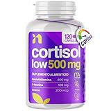 Cortisol Low 500mg | 120 Cápsulas con Fosfatidilserina 400mg, L-Teanina 100mg y Cromo Picolinato | Complemento para el Cortisol y Bienestar Mental | 4 Meses | Fabricado en Italia