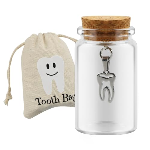 Tooth Holders for Kids Keepsake, Glass Baby Tooth Box for Lost Teeth, First Baby Tooth Keepsake Box for Gift glass bottle(tooth fairy bottle)