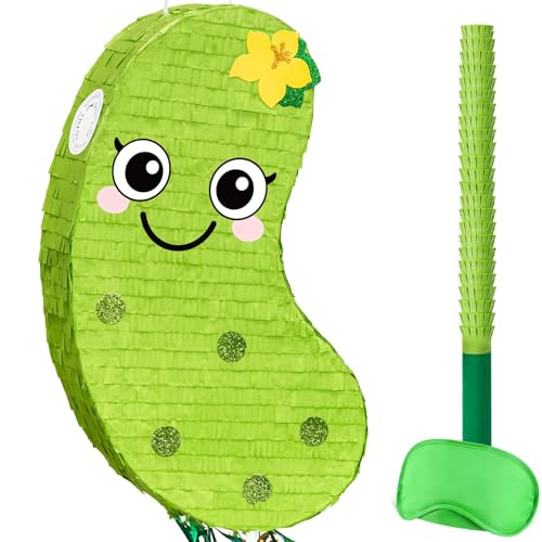 WERNNSAI Piñata Cornichon - Décorations de fête au concombre cornichon, jeu de piñata au concombre pour célébration sur le thème des légumes, faveurs de douche de bébé, décoration de salle de jeu