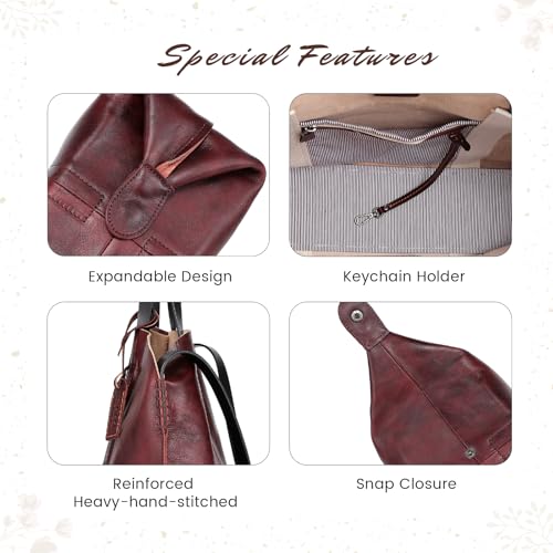 Image of OLD TREND Genuine Leather Forest Island Tote | Spacious Handbag with Removable Inner Pouches