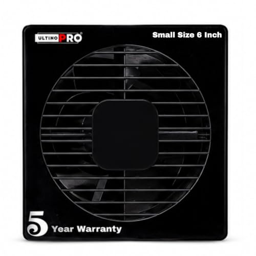 Image of 6 Inch Exhaust Fan for Kitchen & Bathroom | 150mm High Speed Ventilation Fan | Powerful Air Suction | Low Noise Operation | Rust Proof Body | Wall & Glass Mounting | (Black)