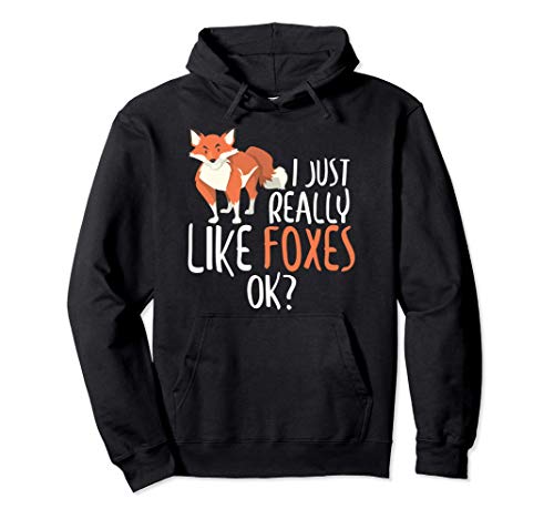 Cute I Just Really Like Foxes, OK? Funny Fox Obsessed Sudadera con Capucha