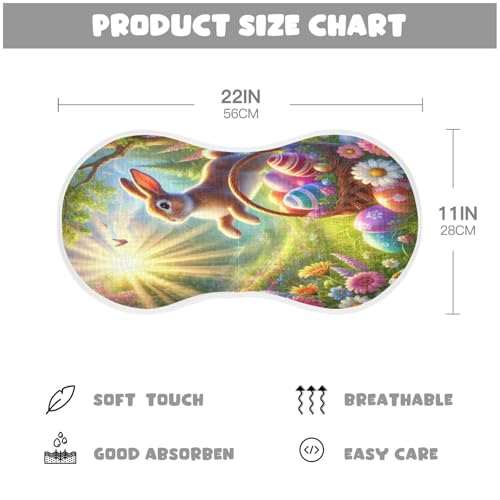 Rabbit Easter Egg Gorgeous Baby Burp Cloths Burp Cloth Rags Cotton Burp Clothes Absorbent Muslin Burp Cloths Soft for Unisex Boy Newborn Girl 1 Pack 22x11 Inches2