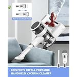 Vacuum Cleaners for Home, 80,000PRM Powerful Motor Cordless Vacuum with Removable 2200mAH Battery up to 35 Mins Worktime, 2 Adjustable Modes and Detachable Parts Stick Vacuum (Marble White) - Image 4