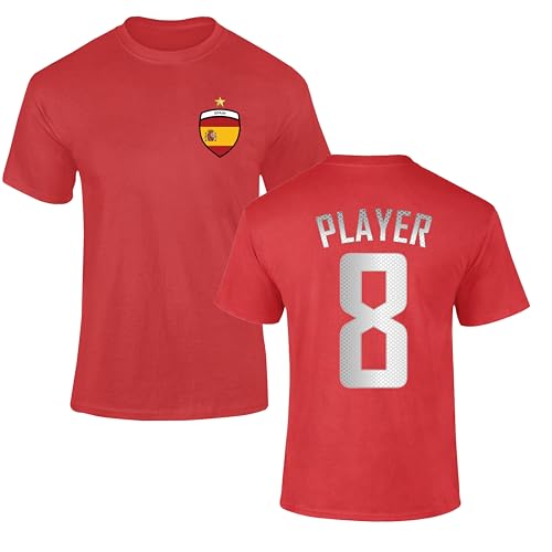 Image of Personalised Spain Football T Shirt Custom Name Number Men Women Kids 1RM