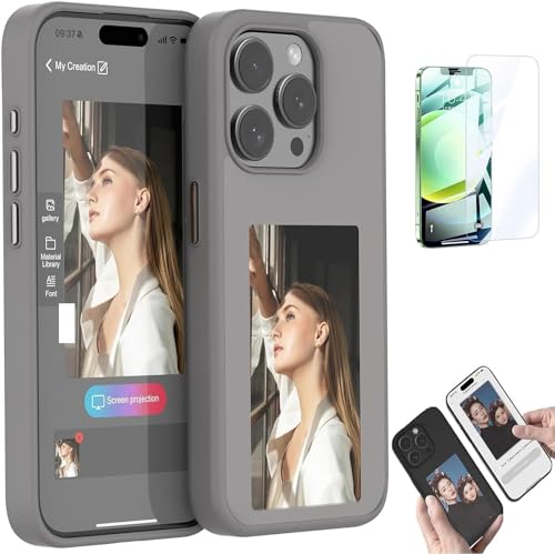 CAVAJP New Smart NFC E-Ink Phone Case Classic Color,Samsung Case,Smart Ink Screen Phone Case for iPhone13/14/15/Pro/Pro Max,Smar