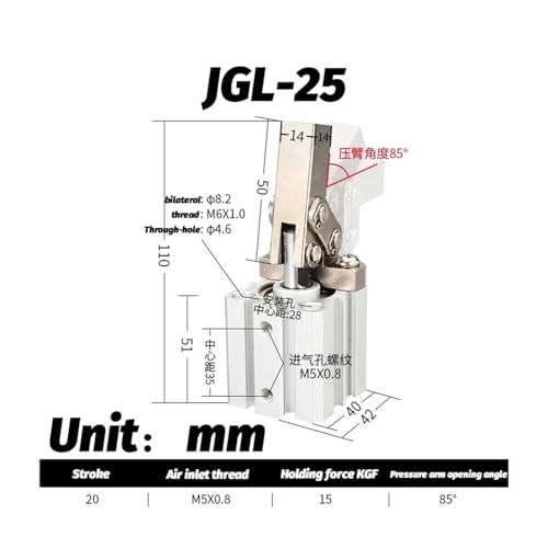 Vérin de compression d'air JGL-25 pour stopper les vibrations de serrage