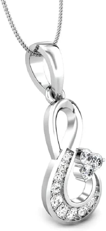 1 CT Round Colorless Moissanite Engagement Pendant, Wedding Bridal Pendant, Eternity Sterling Silver Solid Diamond Solitaire -Prong Anniversary Promise Gift for Her