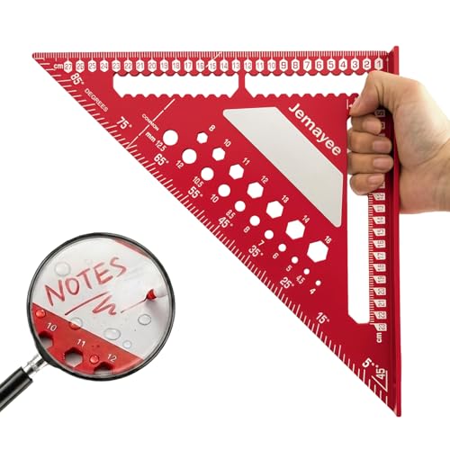 Multifonction Equerre Menuisier Charpentier 300mm Aluminium Equerre de Menuisier Charpentier Professionnel Raporteur 0-90°Outils d'équerre de Mesure en...