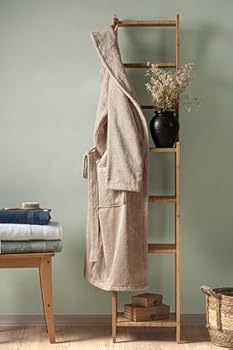 PandaHome Badjas voor dames en heren van 100% katoen, ochtendjas, badstof, behaaglijk, warm en behaaglijk, sneldrogend, zacht, absorberend, badjassen 400 g/m², antraciet, L