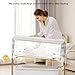 Baby Bassinet Bedside Sleeper, 3-in-1 Rocking Bassinet for Baby with 6-Level Height Adjustable, 4 Wheels & Breathable Mesh Walls, Portable Bedside Bassinet with Mattress for Newborn