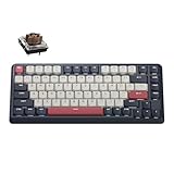 Keychron KJ1 Low Profile Wireless Mechanical Keyboard, 2.4 GHz Bluetooth QMK 75% Layout RGB, Hot-swappable Brown...